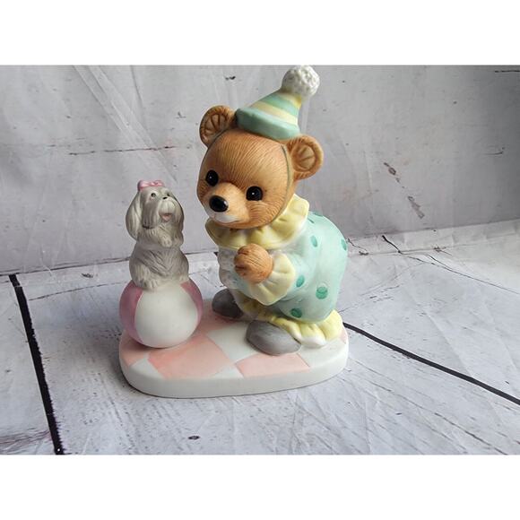 Vintage Homco #8881 Set of 2 Figurines Bears As Clowns Dog Seal Circus - Picture 2 of 9